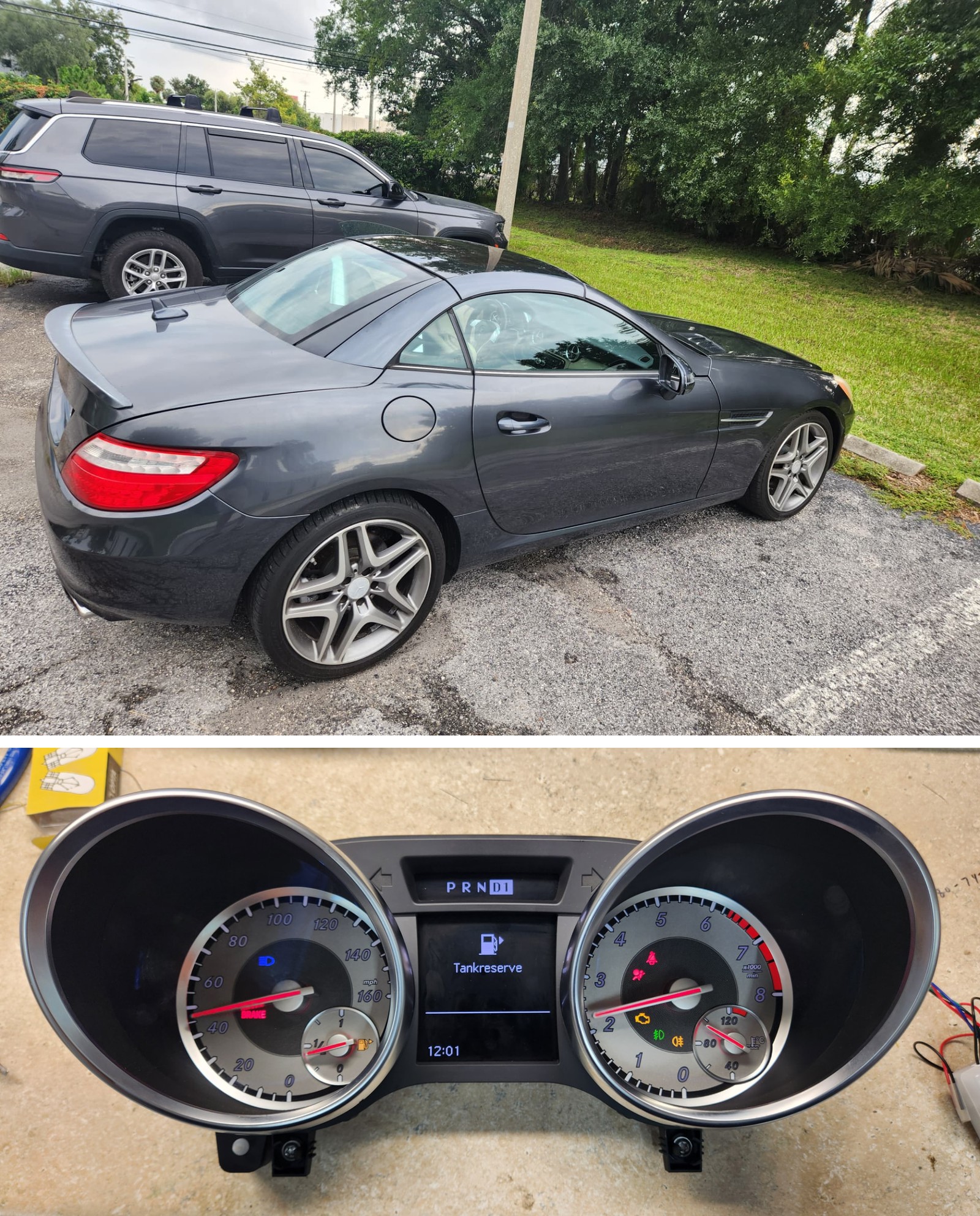 Mercedes SLK250 R172 and its instrument cluster in for clone service
